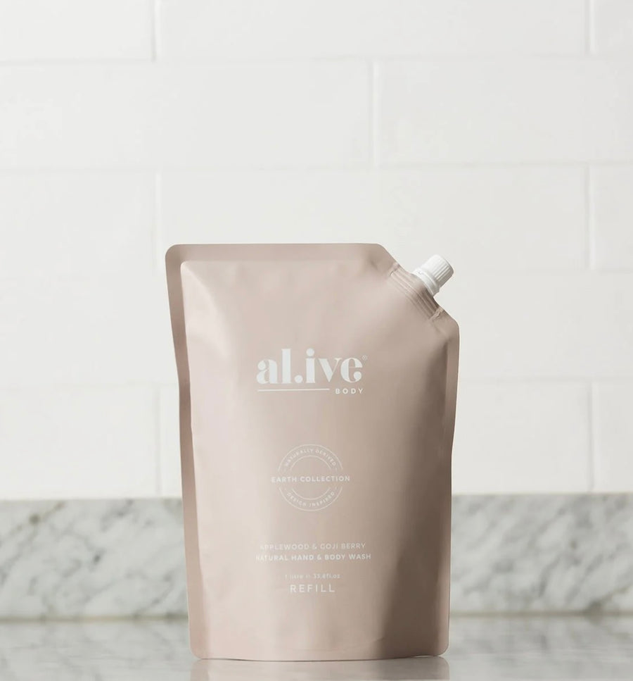Al.ive II 1 Litre REFILL Hand & Body Wash - applewood & goji berry