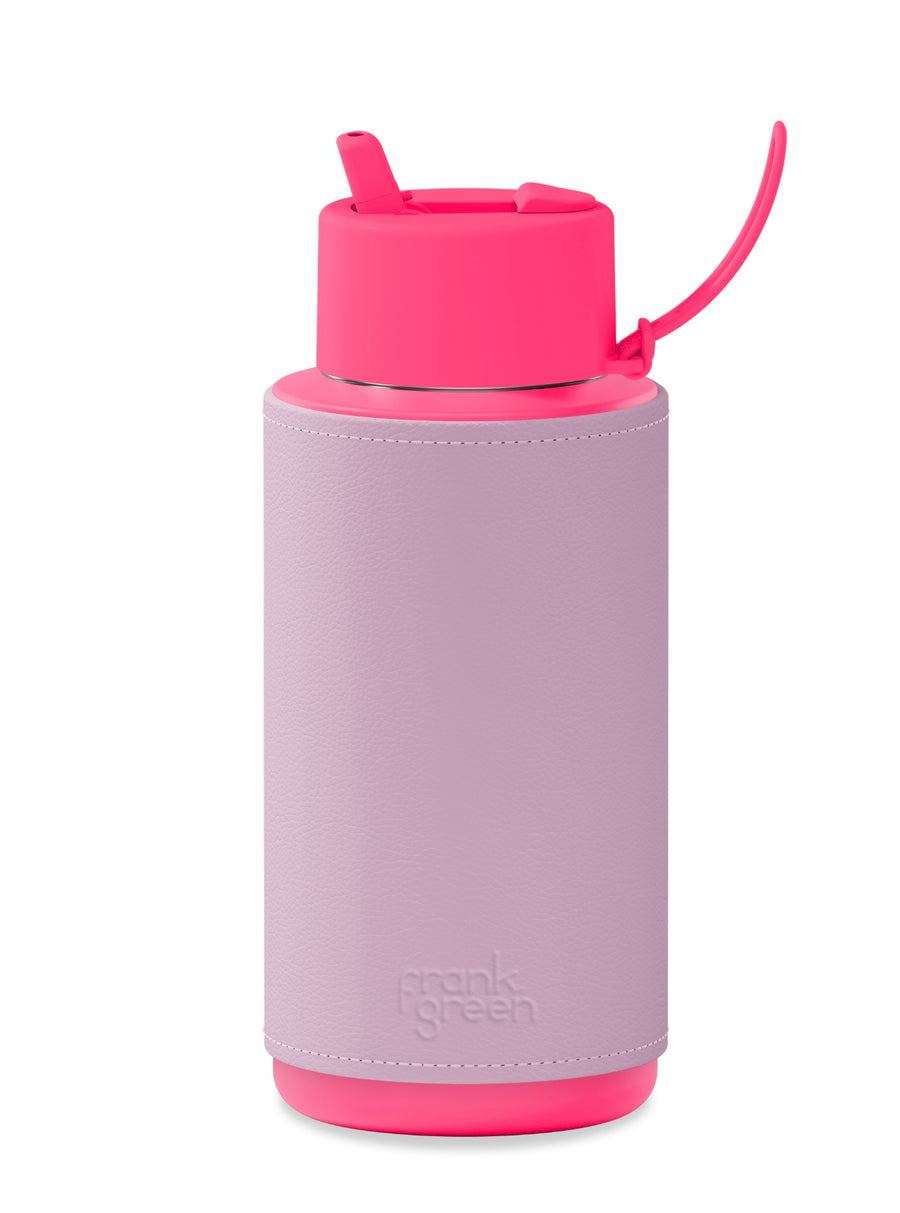 Frank Green II 34oz Ceramic Water Bottle w Sleeve - pink/lilac haze cover
