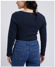 Elm Lifestyle II CRYSTAL L/S Tee - navy