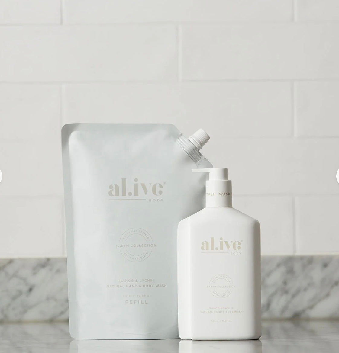Al.ive II 1Lt REFILL Wash Mango & Lychee Hand & Body Wash