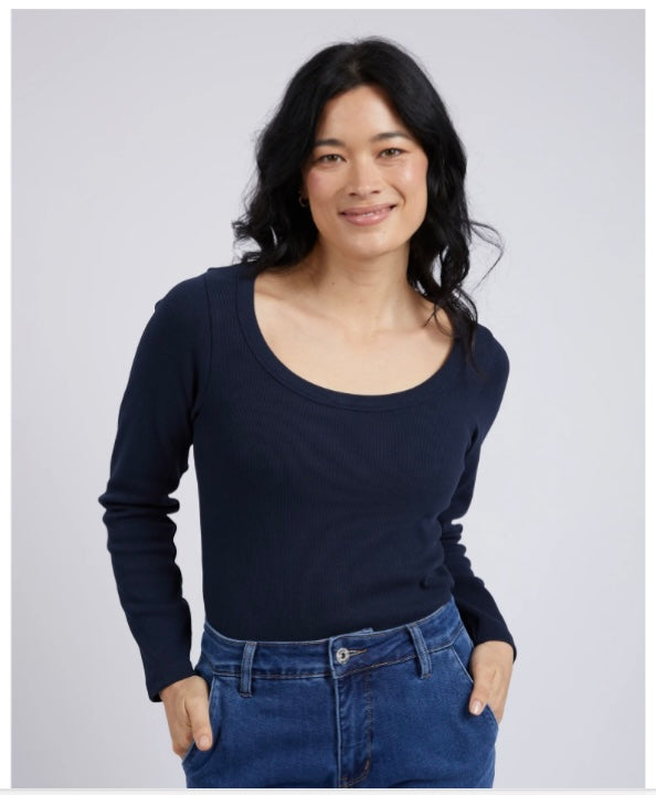 Elm Lifestyle II CRYSTAL L/S Tee - navy