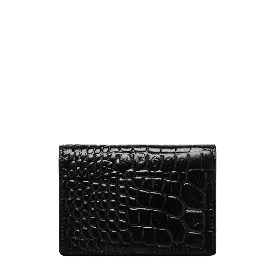 Status Anxiety II EASY DOES IT wallet - black croc emboss