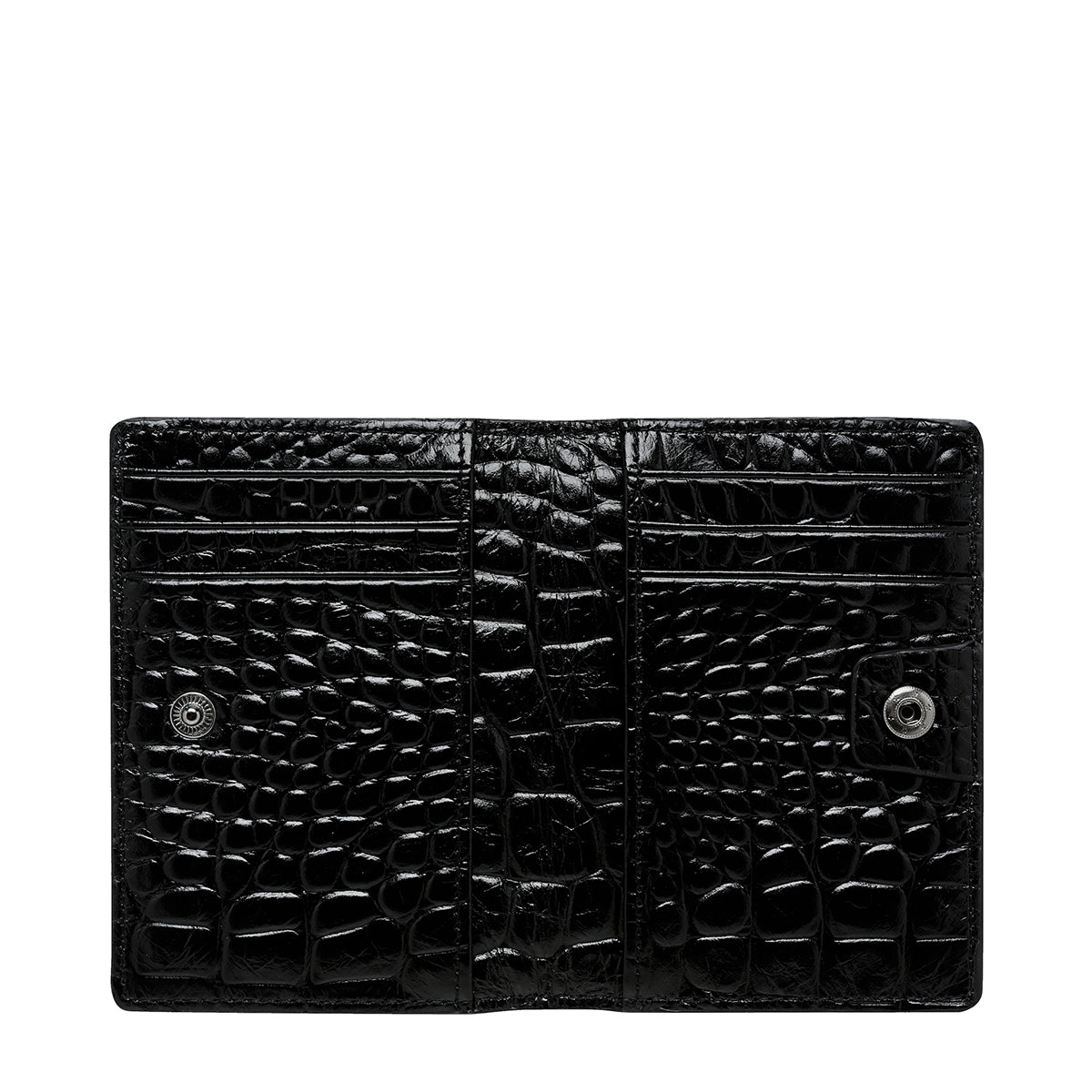Status Anxiety II EASY DOES IT wallet - black croc emboss
