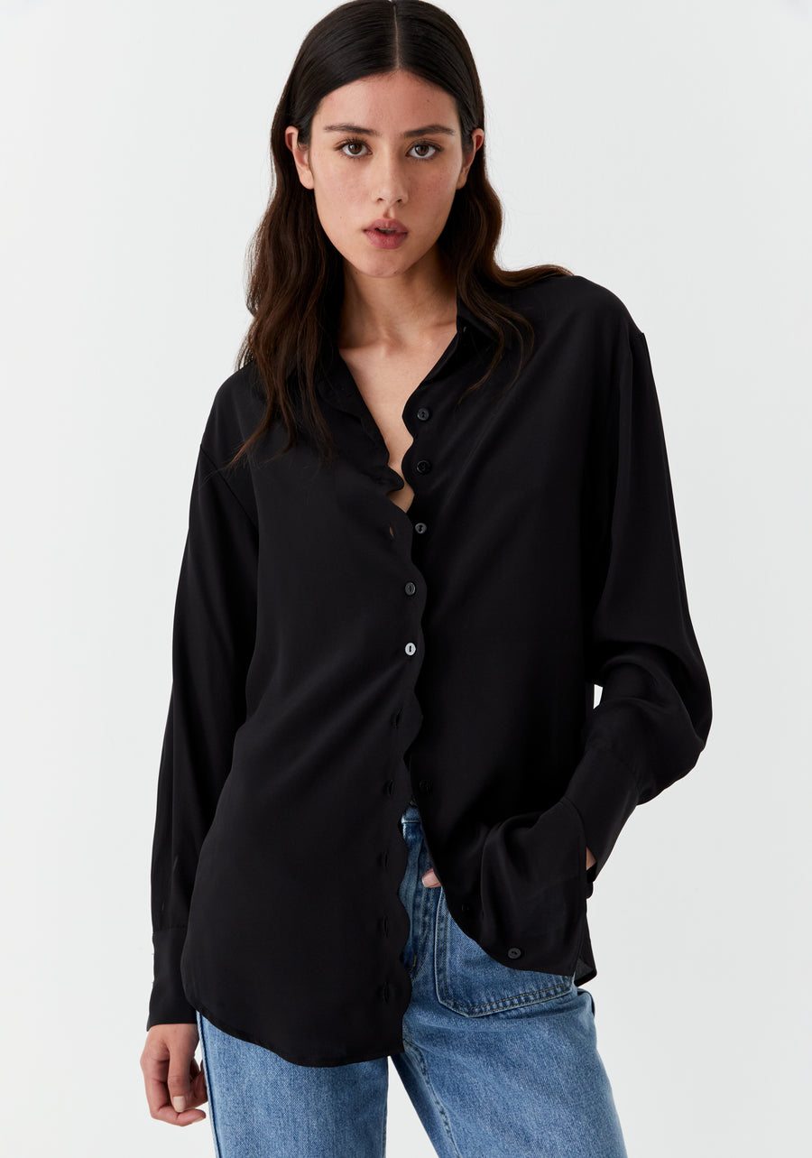Morrison II HAZEL Silk Shirt - Black