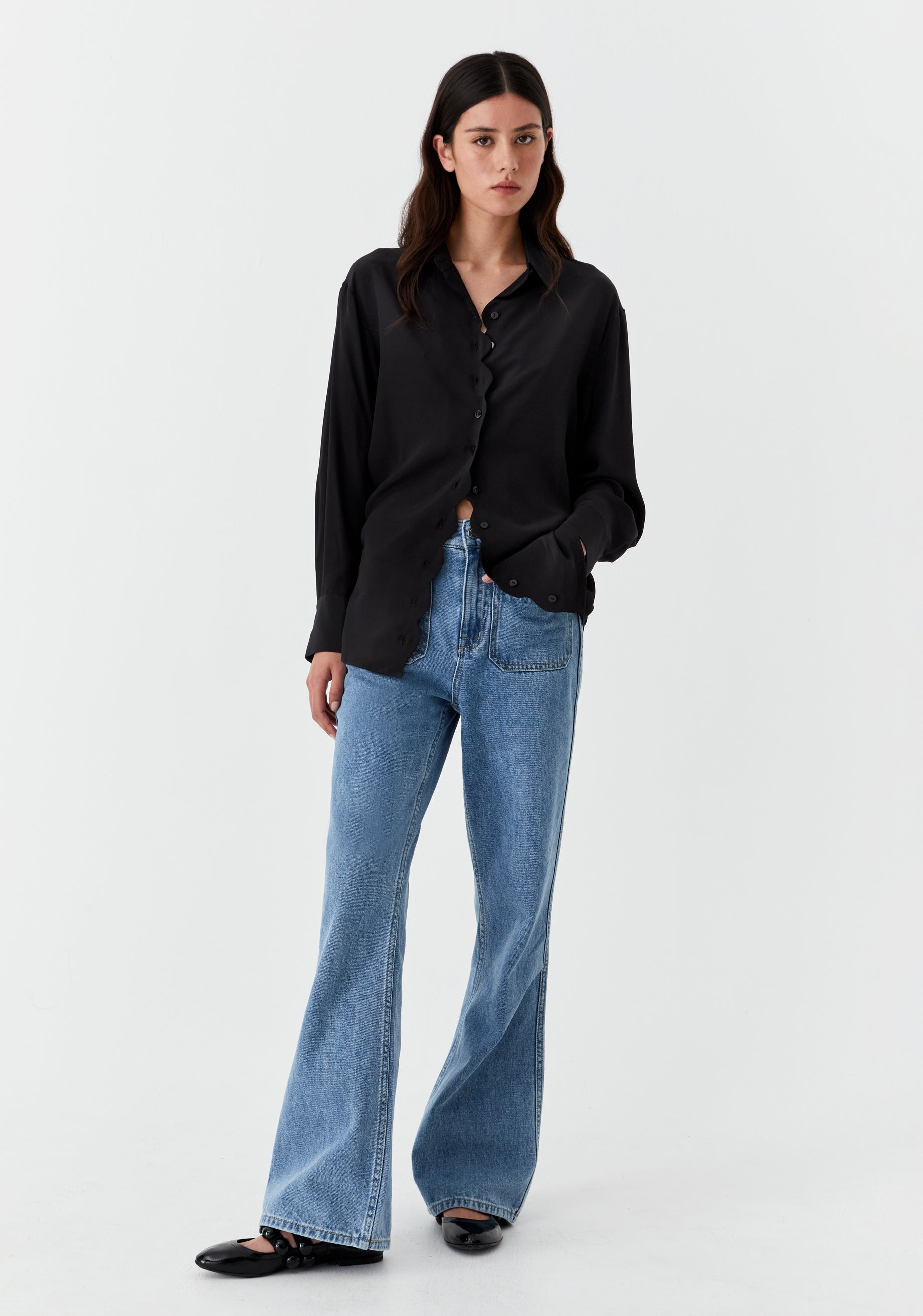 Morrison II HAZEL Silk Shirt - Black