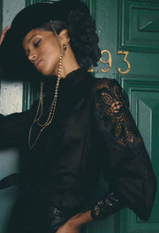 Oncewas II SEVILLA Custom Lace Shirt - black