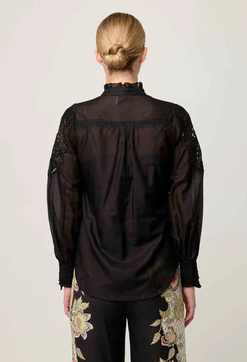 Oncewas II SEVILLA Custom Lace Shirt - black
