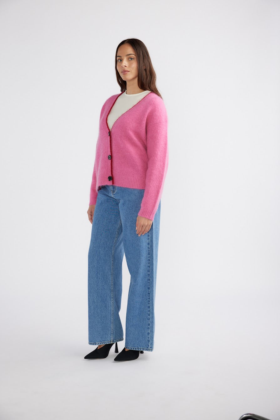 Ena Pelly II NOAH Knit Cardigan - pink punch