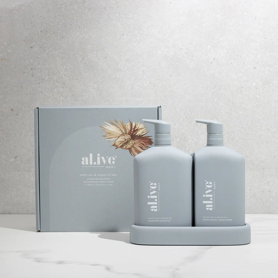 al.ive II DUO Set SHAMPOO & CONDITIONER - white tea & argan oil duo