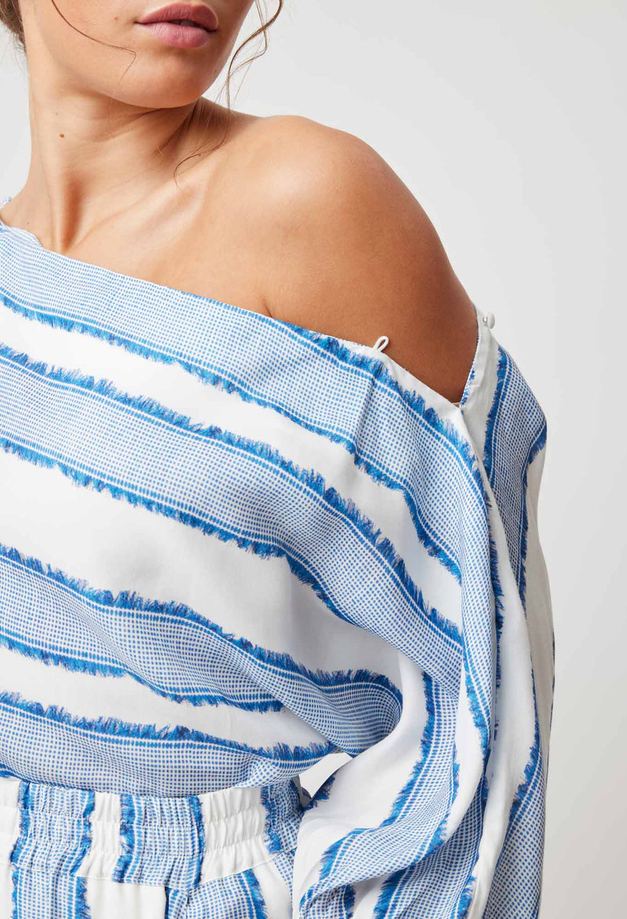 Oncewas II POSITANO DOLMAN Sleeve Top - Sorrento stripe