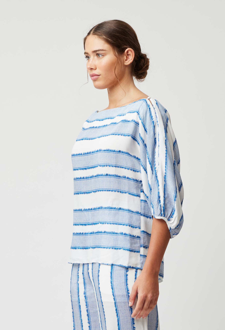 Oncewas II POSITANO DOLMAN Sleeve Top - Sorrento stripe