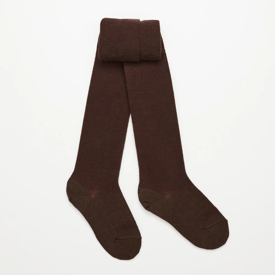 Lamington II MERINO WOOL Textured Tights - cacao