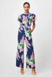 Oncewas II AUGUSTINE WATERFALL DOBBY Top - navy wisteria