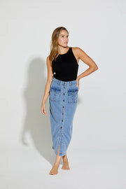 NLJ - New London Jeans II GINSBERG Button Skirt - LW