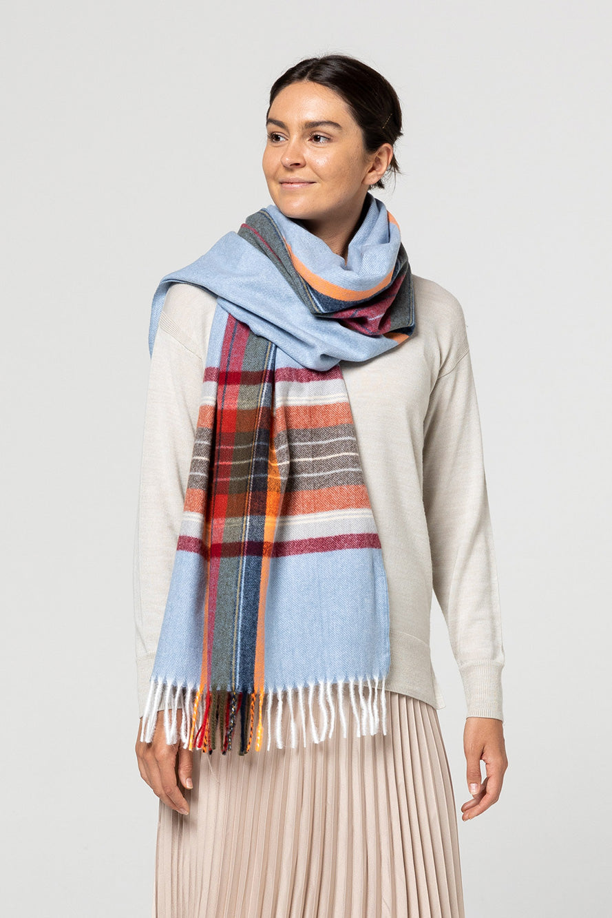 Indus Design II Highlands Scarf Blue Check