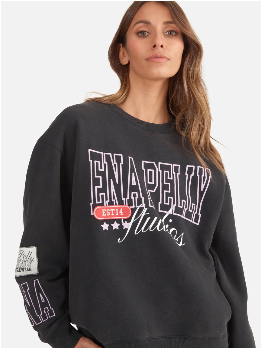 ENA Pelly II Mix Oversized Sweater - washed black