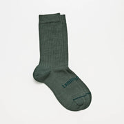 Lamington II Merino Wool Rib Crew Socks - Tuatara Green