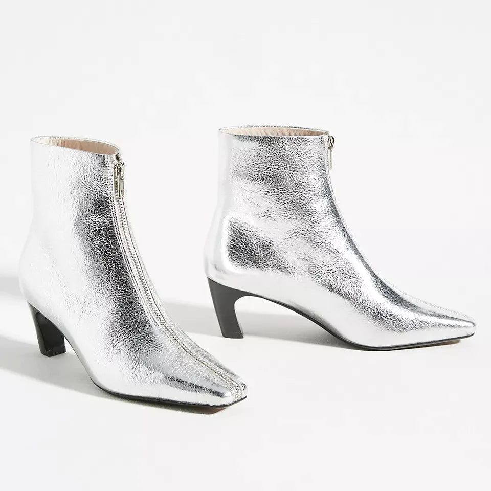 CAVERLEY II POLLIE Crinkle Boots - silver