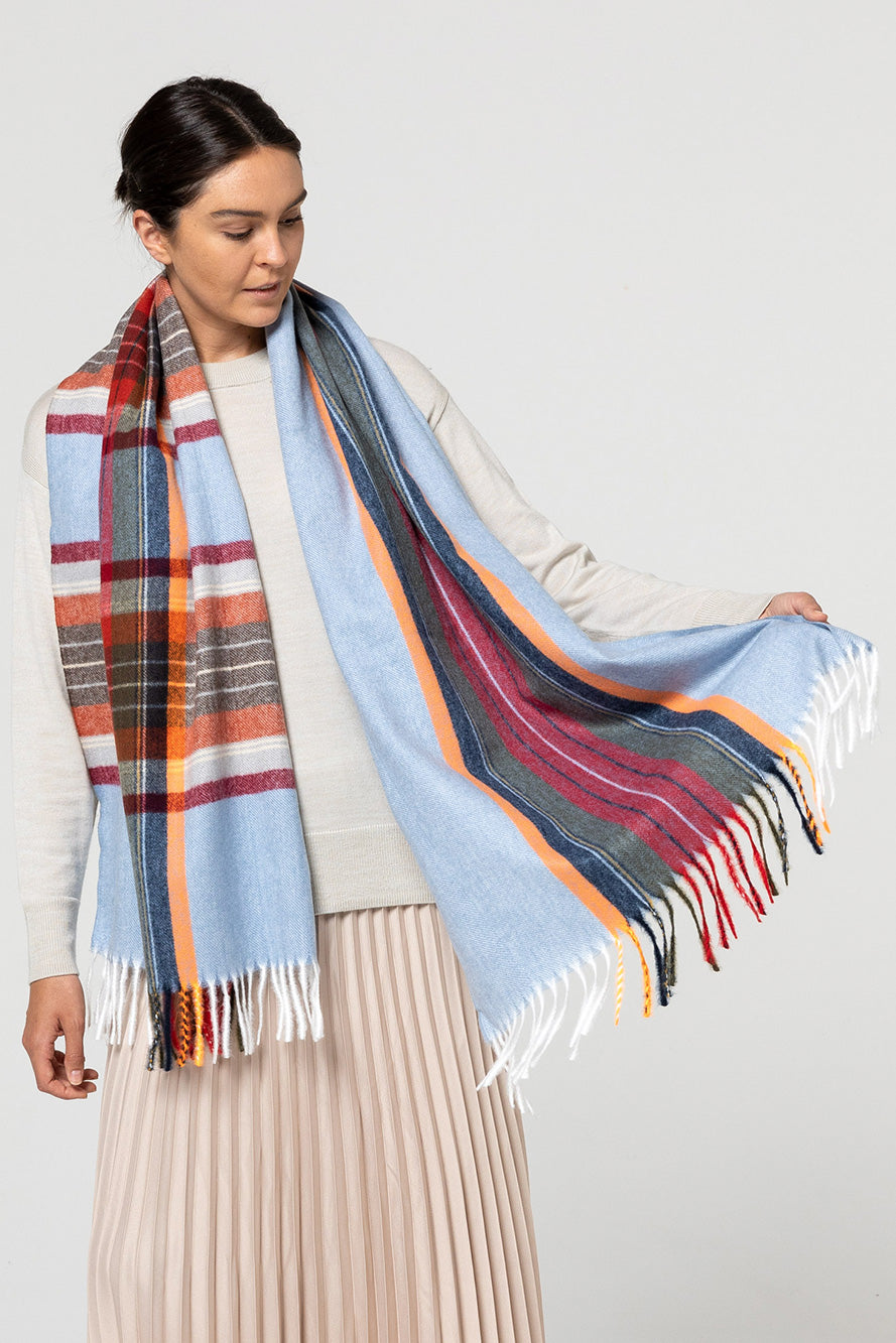 Indus Design II Highlands Scarf Blue Check