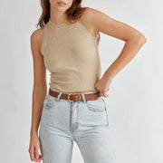 STATUS ANXIETY II IN REVERSE Belt - tan/gold