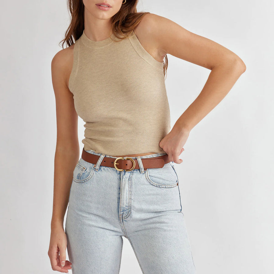 STATUS ANXIETY II IN REVERSE Belt - tan/gold