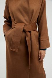 THIRD FORM II UNCOVER Woolen Trench Coat - chestnut