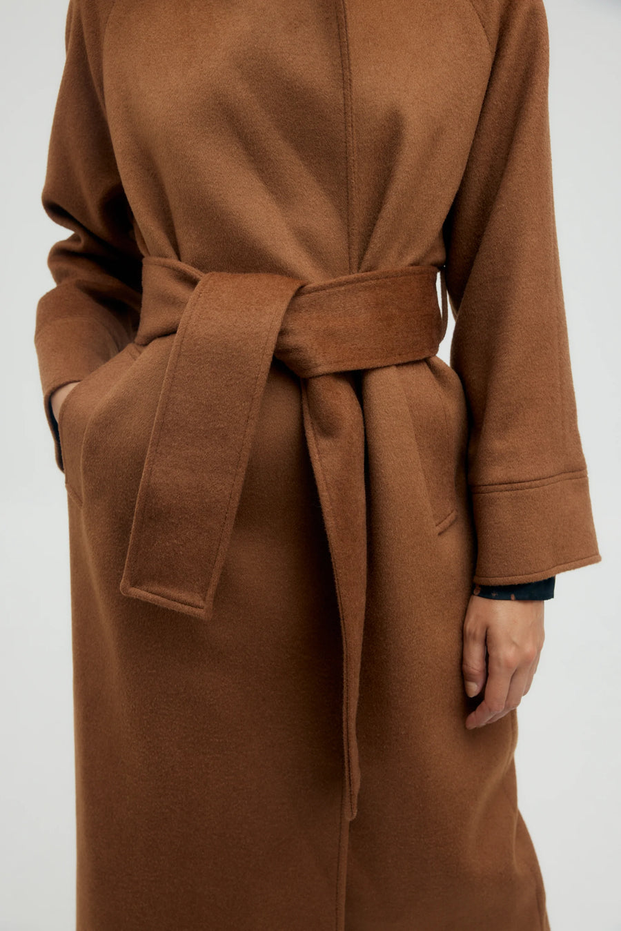 THIRD FORM II UNCOVER Woolen Trench Coat - chestnut