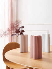 Marmoset Found II PETAL Ribbed  Large Vase - snow