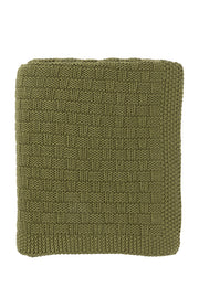Indus design II Basket Weave Throw -  basil green