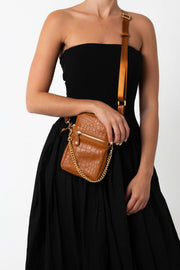 VASH II IBIZA in Tan Croc Leather Phone Pouch /Bag