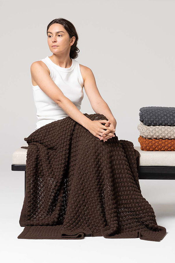 Indus Design II POPCORN Throw - Chocolate