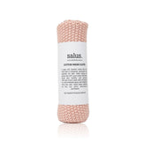 Salus. II COTTON WASH CLOTH in pink, black & grey