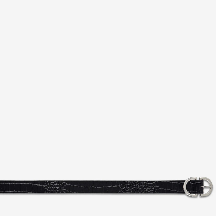 STATUS ANXIETY II IN REVERSE Belt - blk croc/silver