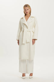 THIRD FORM II UNCOVER Woolen Trench Coat - cream