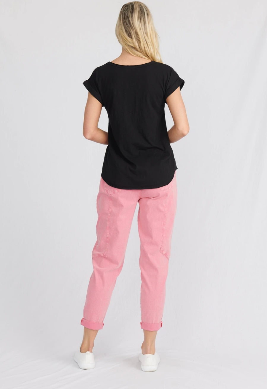 LULU Organic II SANTA BARBARA Round Neck Tee / black