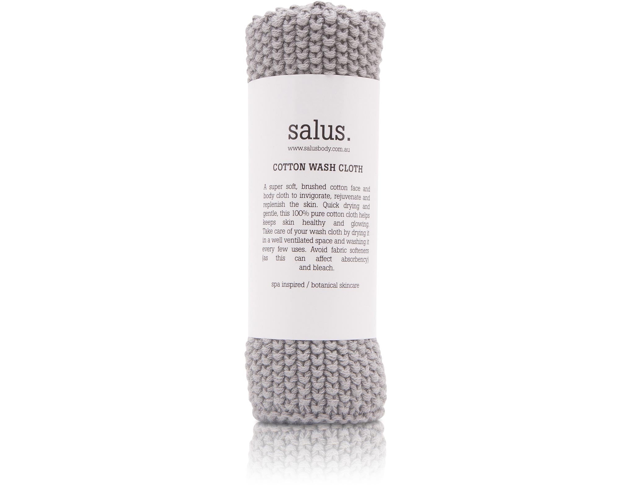Salus. II COTTON WASH CLOTH in pink, black & grey