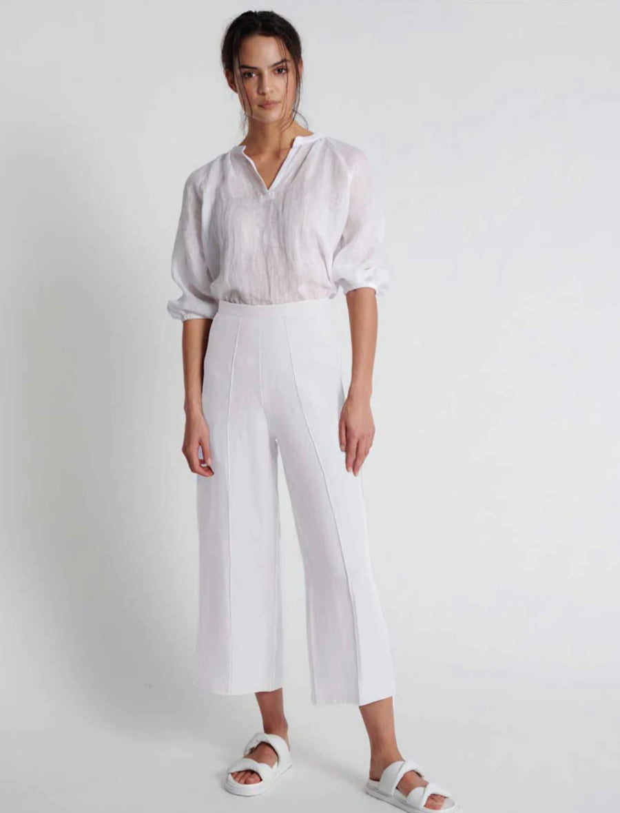 In the SAC II GISELLE Linen Pant - white