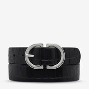 STATUS ANXIETY II IN REVERSE Belt - blk croc/silver
