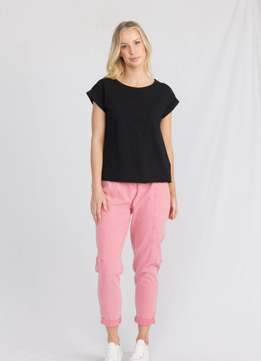 LULU Organic II SANTA BARBARA Round Neck Tee / black