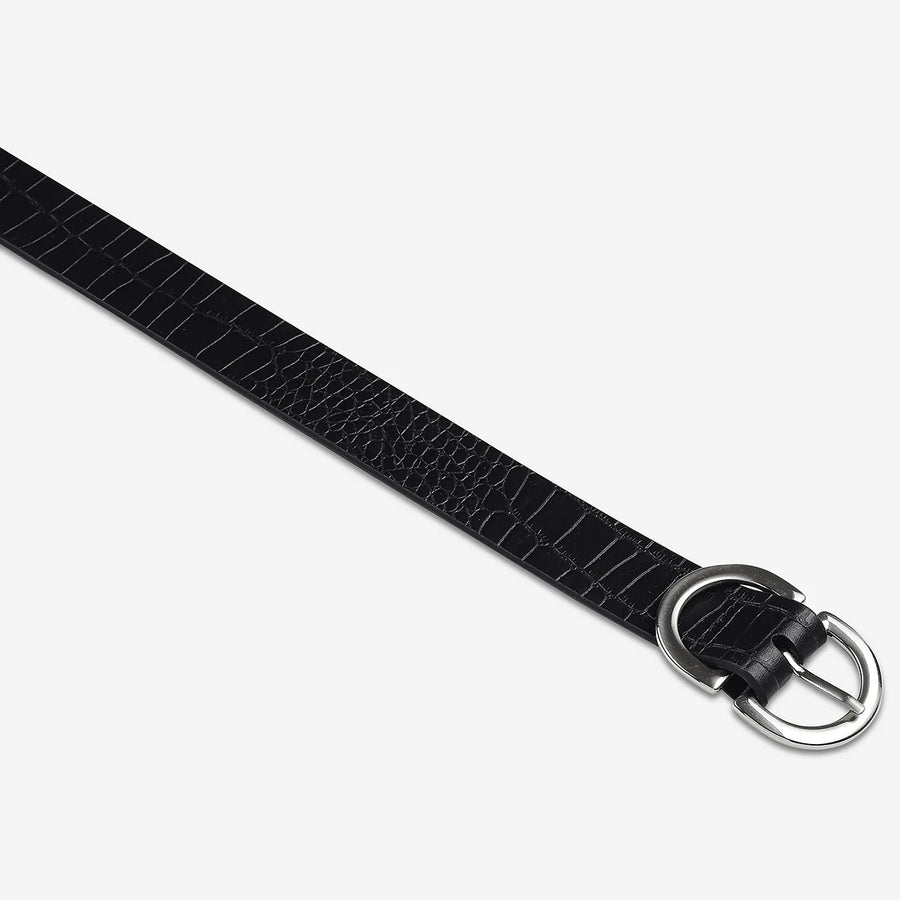 STATUS ANXIETY II IN REVERSE Belt - blk croc/silver