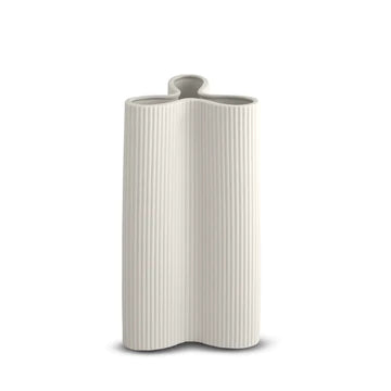 Marmoset Found II PETAL Ribbed  Large Vase - snow
