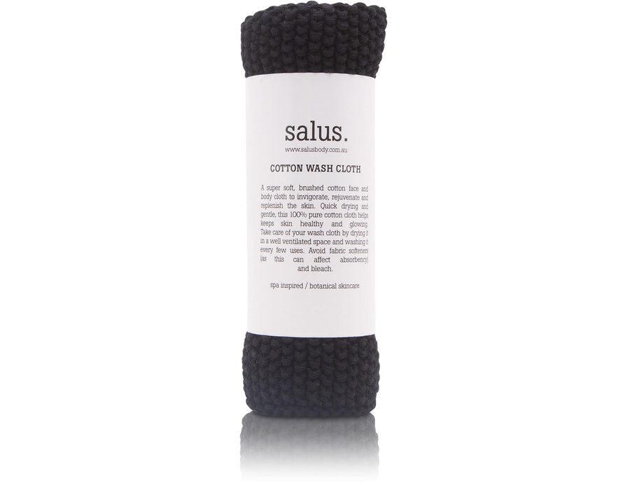 Salus. II COTTON WASH CLOTH in pink, black & grey