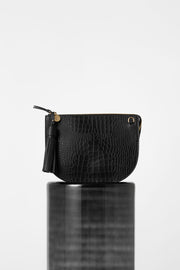 VASH II ALPHA Half Moon Croc Bag / black croc