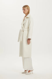 THIRD FORM II UNCOVER Woolen Trench Coat - cream