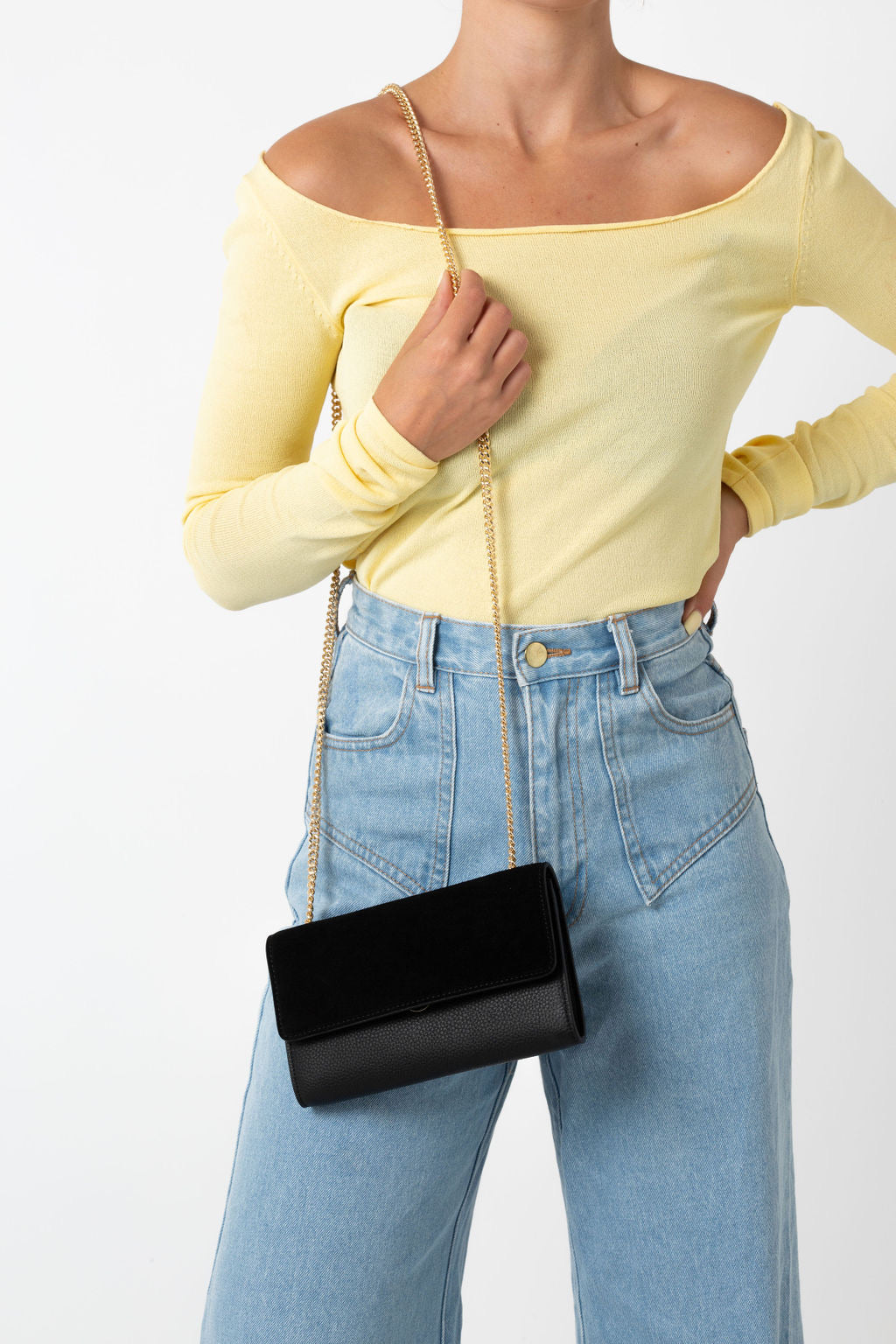 VASH II FRANKIE Fold Over Bag / Wallet / leather and suede