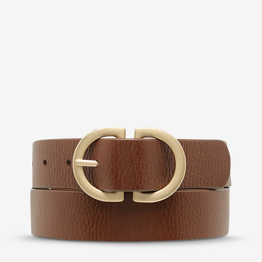 STATUS ANXIETY II IN REVERSE Belt - tan/gold