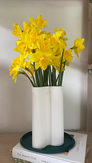 Marmoset Found II PETAL Ribbed  Large Vase - snow