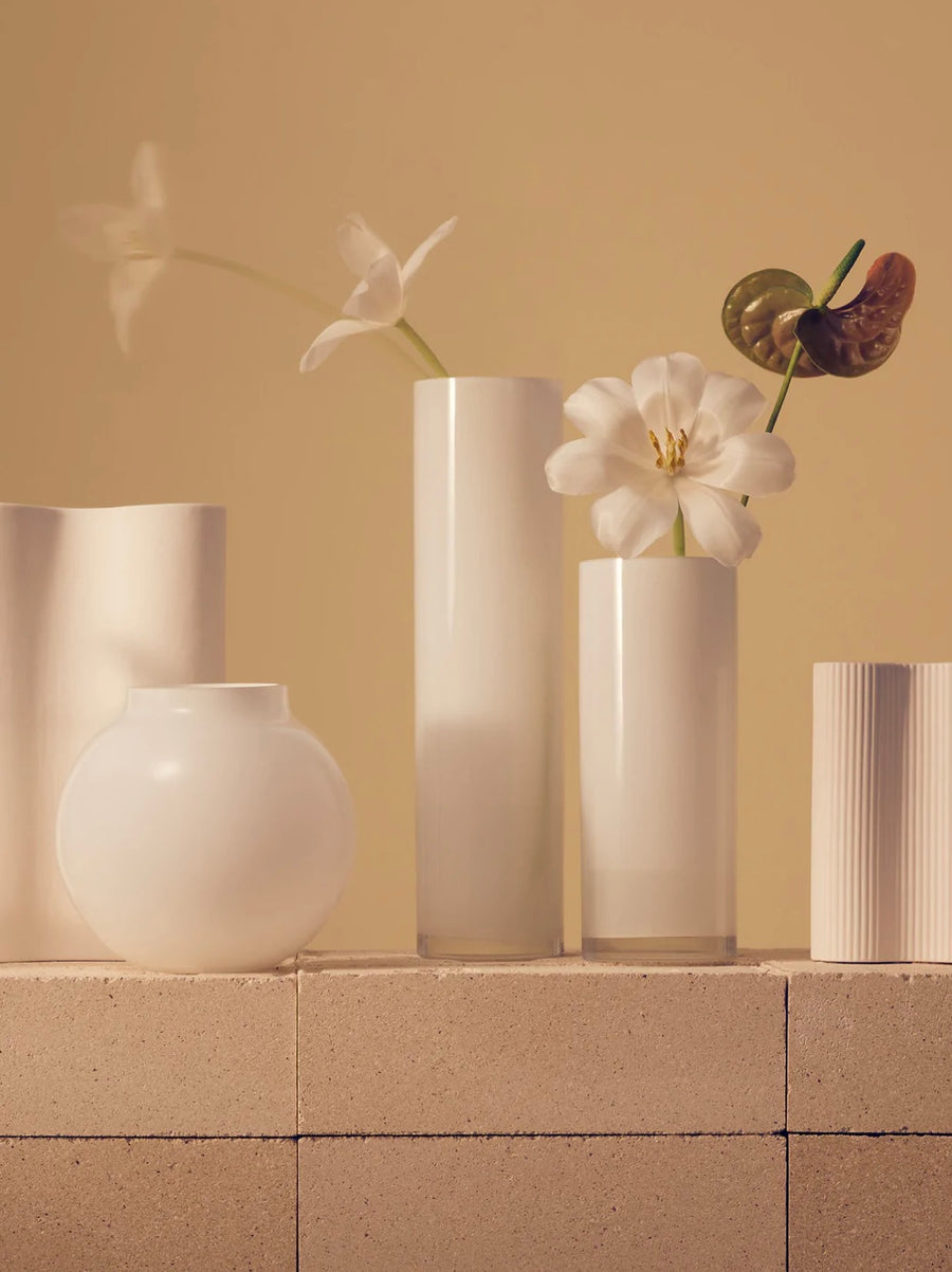 Marmoset Found II OPAL PILLAR Vase - white