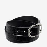 STATUS ANXIETY II IN REVERSE Belt - blk croc/silver