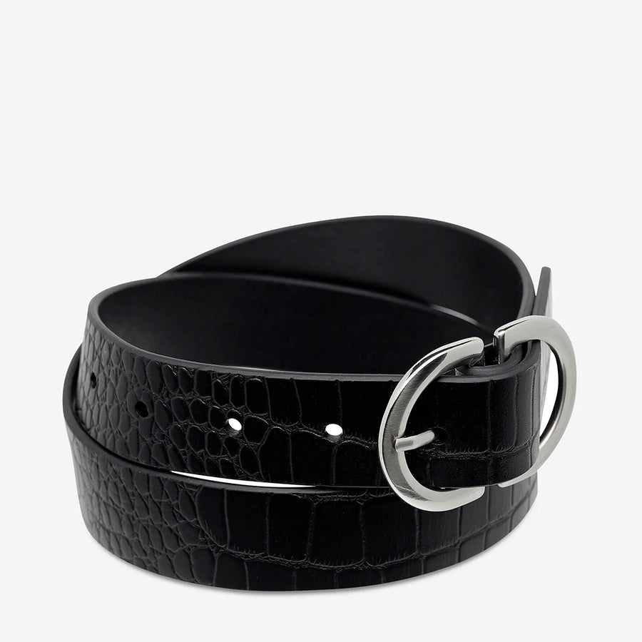STATUS ANXIETY II IN REVERSE Belt - blk croc/silver